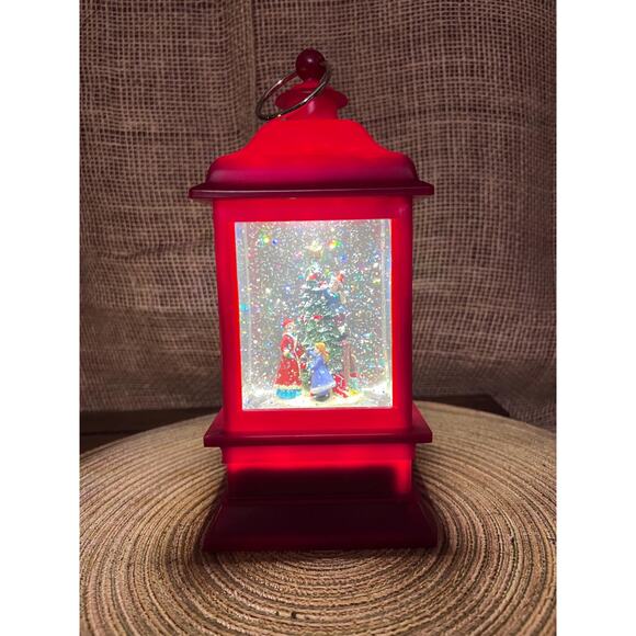 Christmas Water Glittering Snow Globe Lantern, Battery Powered New in Box - Picture 9 of 13